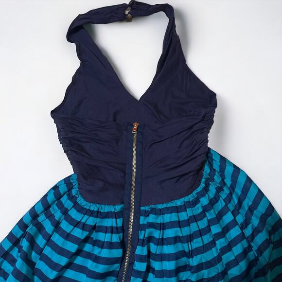 Anthropologie Corey Lynn Calter Striped Halter Silk Blend Dress - Picture 4 of 5